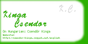 kinga csendor business card